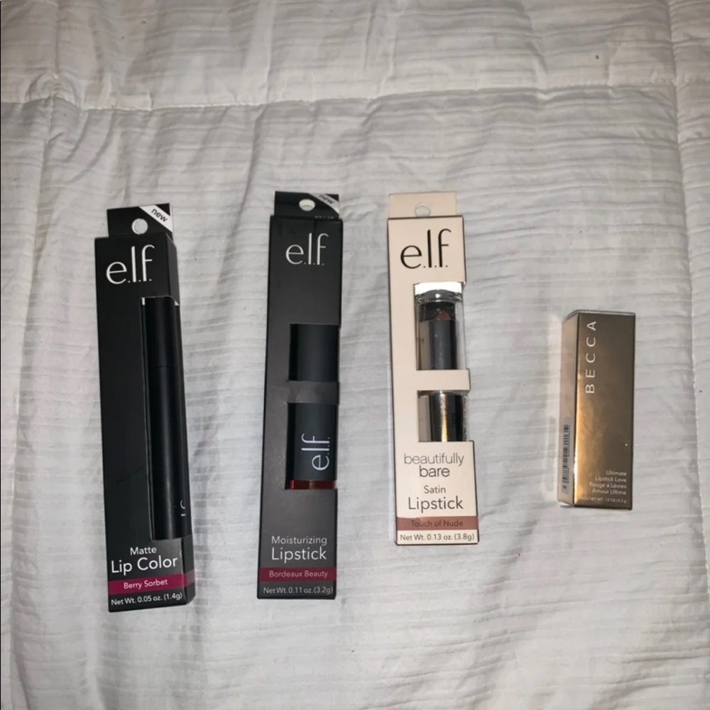 Becca Cosmetics and Elf Lip Bundle (4 items)